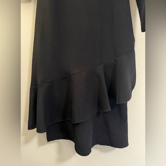 Yaura Long Sleeve Slash Neck Dress in Black - 14 - Picture 4 of 10